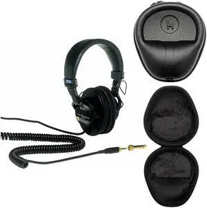 Sony MDR7506 Professional Large Diaphragm Headphone Bundle with Case