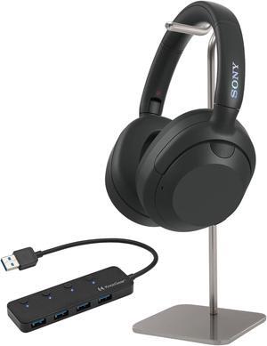 Sony WHULT900N/B ULT Noise Cancelling Headphones (Black) with Headphone Stand and 4-Port USB 3Hub bundle