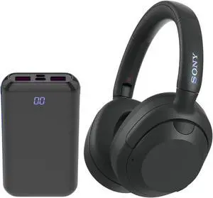 Sony WHULT900N/B ULT Noise Cancelling Headphones (Black) with wireless Noise Cancelling Headphone accessory bundle