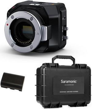 Blackmagic Design Micro Studio Camera 4K G2 with LP-E6 battery and Impact-Proof Watertight and Dustproof Hard Carry Case bundle