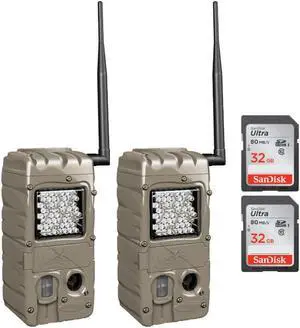 Cuddeback G-5062 CuddeLink Power House Trail Cameras 2-Pack and Memory Cards Kit