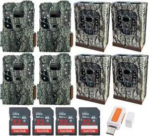 Browning 4PK Pro Scout Max HD Trail Camera, Security Box w/32GB M/Card & Reader