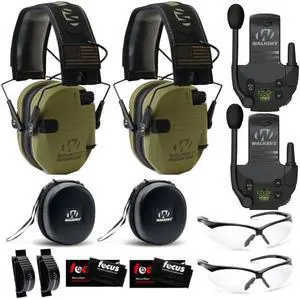 Walker's Razor Slim Electronic Hearing Protection BUNDLE, Green Patriot, 2 Pack