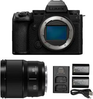 Panasonic Lumix S5 IIX 24.2MP Full Frame Mirrorless Camera with Phase Hybrid AF with Panasonic LUMIX S Series 85mm f/1.8 Mirrorless Lens for L-Mount bundle