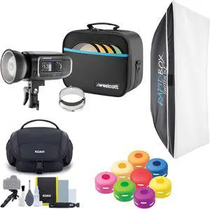 Westcott FJ400 400Ws Strobe with Softbox (1x2'), FlexiGels, and Accessory Kit