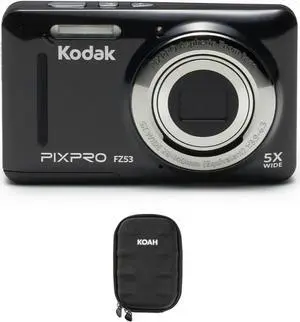 Kodak PIXPRO Friendly Zoom FZ53 Digital Camera (Black) and Portable Camera Case
