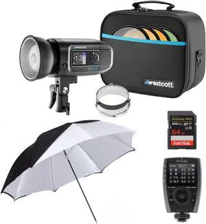 Westcott FJ400 400Ws Strobe with Battery with Flash Trigger and Umbrella Bundle