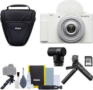 Sony ZV-1F Vlog Camera (White) Bundle with Content Creation Kit and Accessory