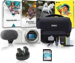 Sony ZV-E10 Mirrorless Camera (White) Bundle