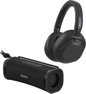 Sony WHULT900N/B ULT Noise Cancelling Headphones (Black) with Sony ULT FIELD series Speaker bundle