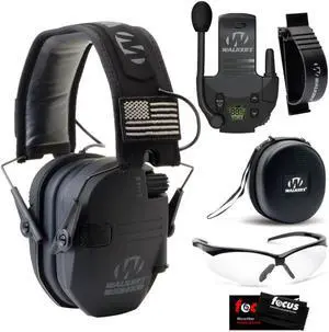 Walker's Razor Slim Electronic Muff (Black Patriot) with Bundle