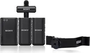 Sony ECM-W3 2-Person Wireless Microphone System with Multi Interface Shoe with Two (2) Sony ECM-LV1 Compact Stereo Lavalier Microphones bundle