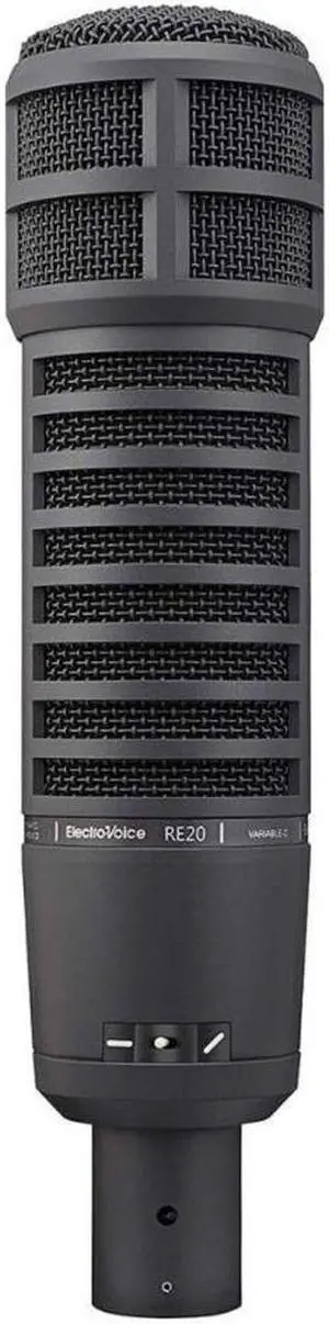 Electro-Voice RE20-BLACK Dynamic Broadcast Announcer Microphone, Black
