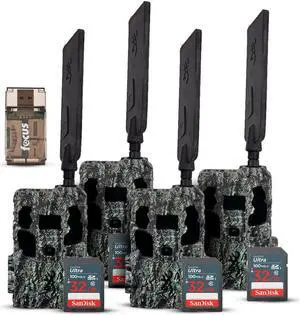 Browning Trail Camera-Pro Scout MAX HD  w/ 32 GB Memory Cards and Card Reader (4-Pack)