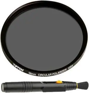 Tiffen 58mm Circular Polarizing Lens Filter and Lens Cleaning Brush Bundle