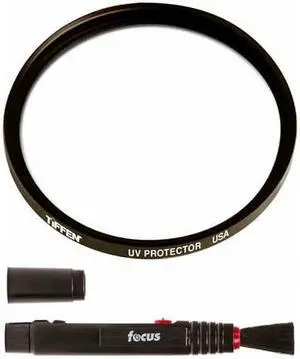 Tiffen 82mm UV Protector Lens Filter with Focus Lens Cleaning Brush Bundle