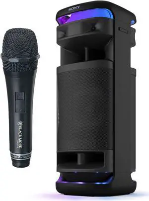 Sony ULT TOWER 10 Party Speaker - SRSULT1000 (Black)  Wired Unidirectional Dynamic Microphone Bundle
