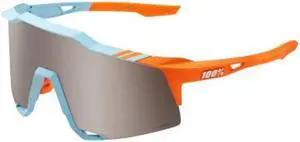 100% SPEEDCRAFT Sport Performance Cycling Sunglasses (Soft Tact Two Tone - HiPER Silver Mirror Lens)