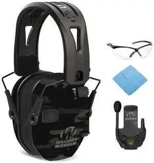 Walkers Razor Tacti-Grip with Rubber Headband with Walkie-Talkie Bundle