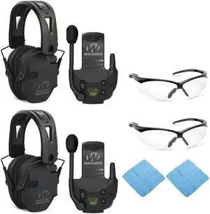 Walkers Razor Tacti-Grip with Rubber Headband with Walkie-Talkie Bundle (2-Pack)