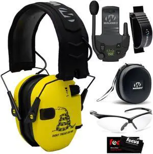 Walker's Razor Slim Electronic Hearing Protection BUNDLE, Gadsden Flag