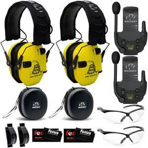 Walker's Razor Slim Electronic Hearing Protection BUNDLE, Gadsden Flag, 2 Pack