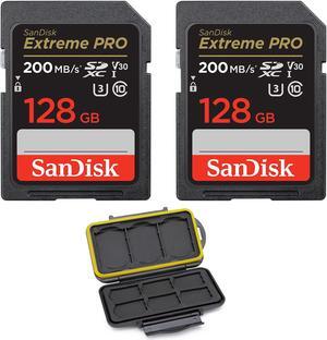 SanDisk 128GB Extreme PRO 200MB/s Memory Card (2-pack) with Memory Case bundle