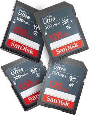 SanDisk Ultra 128GB SDXC UHS-I Memory Card (4-pack)