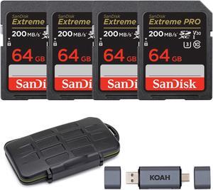 SanDisk 64GB Extreme PRO HS-I SDXC Memory Card with Case and Reader Bundle