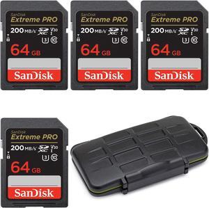 SanDisk 64GB Extreme PRO 200MB/s Memory Card Bundle with Storage Carrying Case