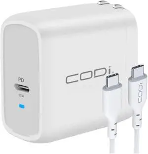 CODi 65W GaN Wall Charger with USB-C Port and Braided Cable