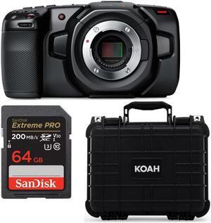 Blackmagic Design Pocket 4K Cinema Camera Bundle with 64GB Memory Card and Case