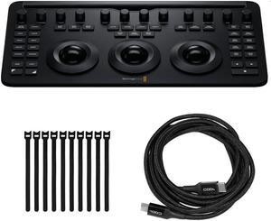 Blackmagic Design DaVinci Resolve Micro Color Panel (EN) with 6' USB-C Cable and Cable Ties bundle