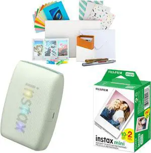Fujifilm Instax Mini Link 3 Compact Smartphone Printer Sage Green Bundle