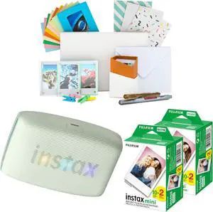 Fujifilm Instax Mini Link 3 Compact Smartphone Printer Sage Green Bundle