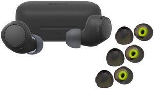 Sony WF C510 Truly Wireless Black Earbuds with Earbud Replacement Tips Bundle