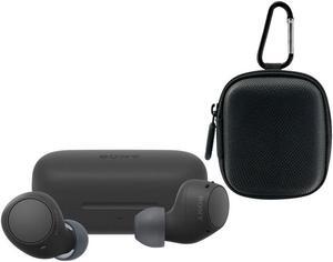 Sony WF C510 Truly Wireless Black Earbuds with Earphone Storage Case Bundle
