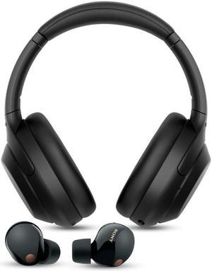 Sony WH 1000XM4 Wireless Noise Canceling Over Ear Black Headphones Bundle
