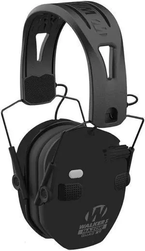 Walkers Razor Slim Quad Electronic Earmuffs with Bluetooth Technology Black