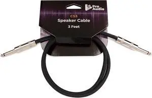 FocusProAudio 1/4in to 1/4in Speaker Cable, 3ft (14 Gauge Wire)