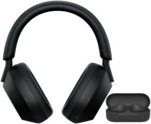 Sony WH 1000XM5 Wireless Noise Canceling Over Ear Black Headphones Bundle