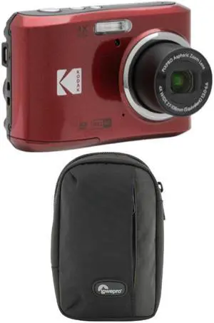 Kodak PIXPRO FZ45 Friendly Zoom Digital Camera (Red) with Camera Case
