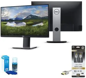 Dell P2219H 21.5 FHD IPS Display Black and Silver Monitor Refurbished Bundle
