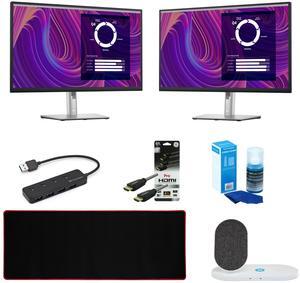 Dell P2723D 27 Inch QHD 1440p LED Backlit LCD Monitor 2 Pack with Charger Bundle