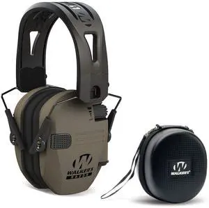 Walker's Razor Rubber Headband Flat Dark Earth Tacti Grip with Case Bundle
