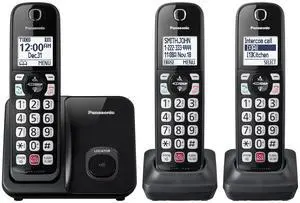 Cordless Phone with Advanced Call Block, Bilingual Caller ID and Easy to Read Large High-Contrast Display, Expandable System with 3 Handsets - KX-TGD813B (Black) Cordless Phone with Advanced Call Block, Bilingual Caller ID and Easy to Read Large High-Contrast Display, Expandable System with 3 Handsets - KX-TGD813B (Black)
