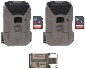 Wildgame Innovations Wraith 2.0 Trail Camera (2-Pack) Bundle with 32GB Ultra SDHC UHS-I Memory Card (2-Pack) and 4-in-1 USB Card Reader (5 Items)