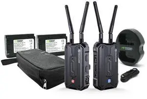 Hollyland Pyro H Wireless Video Transmission System Bundle with Rechargeable Batteries for NP-FZ100 (2-Pack) and Impact-Proof Watertight and Dustproof Hard Carry Case (Black) (3 Items)