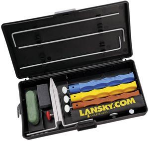 Lansky Finishing 3-Stone Controlled-Angle Precision Knife Sharpening Kit with Polishing Compound and Small Eraser Block