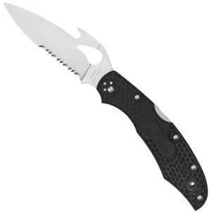 Spyderco Cara Cara 2 CombinationEdge Folding Knife with Emerson Opener, FRN Handle, and Full-Flat 8Cr13MoV Steel Blade (Black)